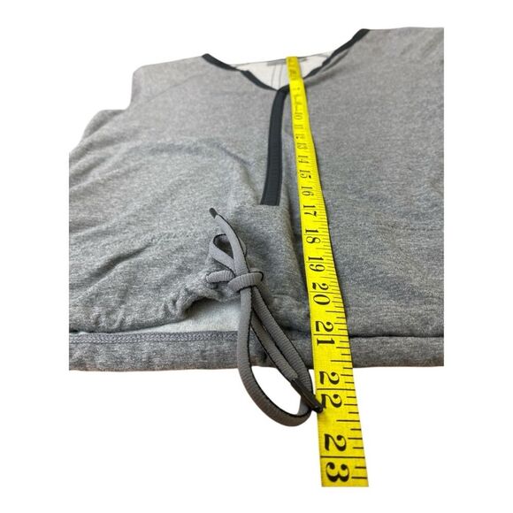 Athleta Gray Black Workout Athletic Top Long Sleeve Size XXS Draw String Comfy - Picture 5 of 6